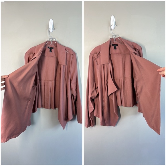 Torrid Mauve Pink Open Front Twill Jacket Size 3X - Picture 15 of 16